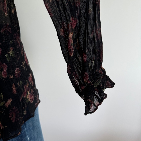 Polo Ralph Lauren - Black Sheer Floral Top - Picture 3 of 10